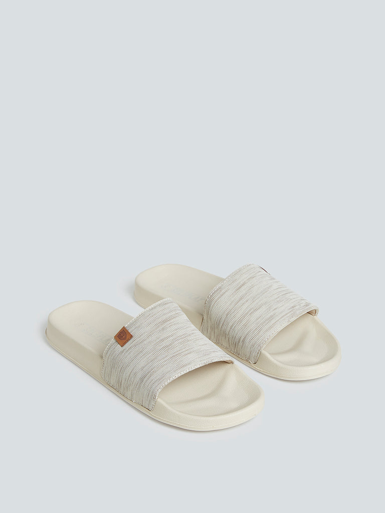 SOLEPLAY Beige Self-Patterned Slides